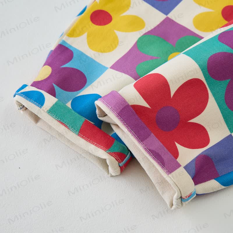 Baby Toddler Colorful Flowers Pocket Overalls - image 4