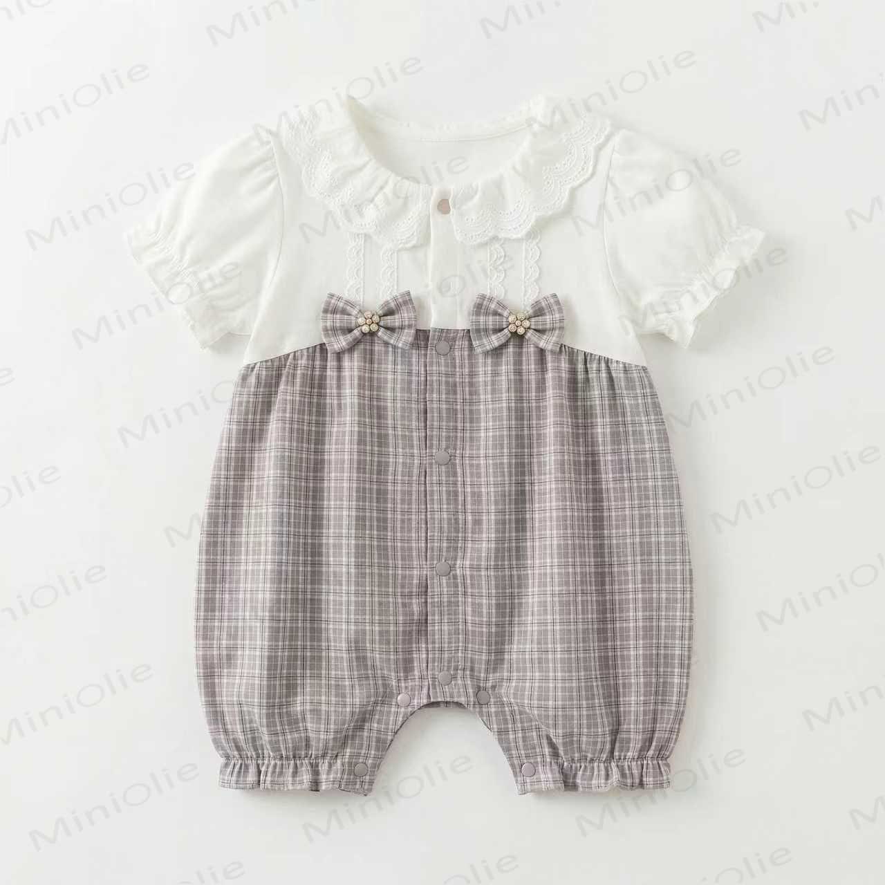 Baby Bow Check Romper - Brown - 18-24M - image 3