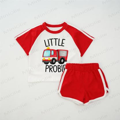 LITTLE PROBIE Baby Red T-shirt Set - Red - 2-3T - image 1