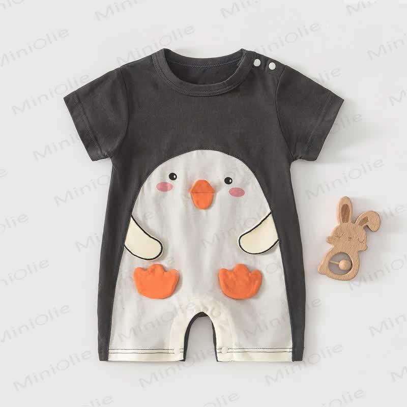 Baby Cotton Penguin Romper - Gray - 18-24M - image 1
