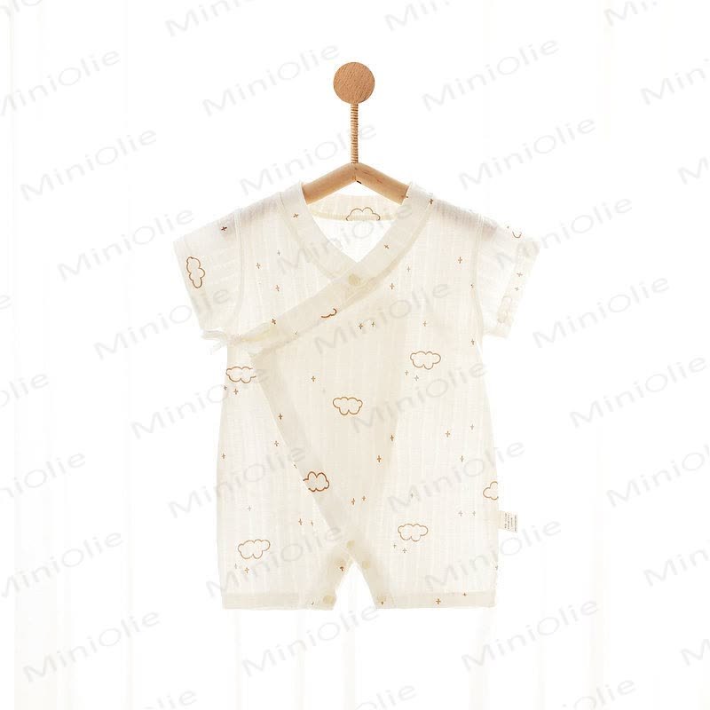 Baby Animal/Crown/ Cloud Wrap Romper - Beige Cloud - 1-2T - image 3
