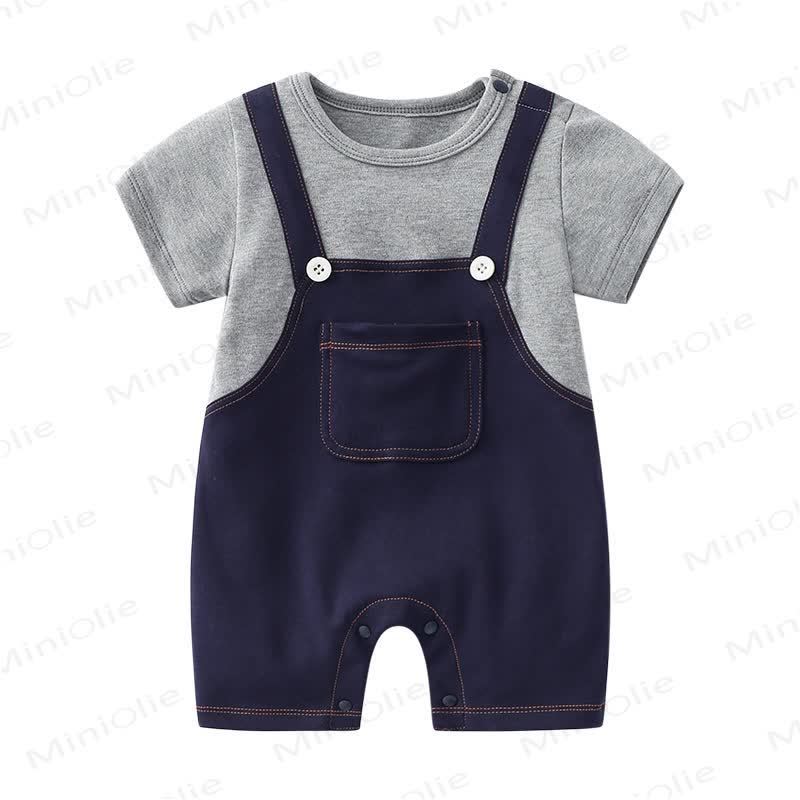 Baby Boy Navy&Gray Romper - Navy&Gray - 2-3T - image 1