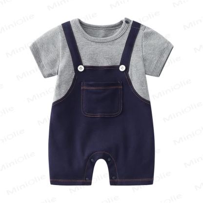 Baby Boy Navy&Gray Romper - Navy&Gray - 2-3T - image 1
