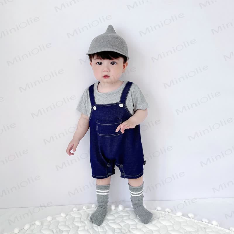 Baby Boy Navy&Gray Romper - image 2