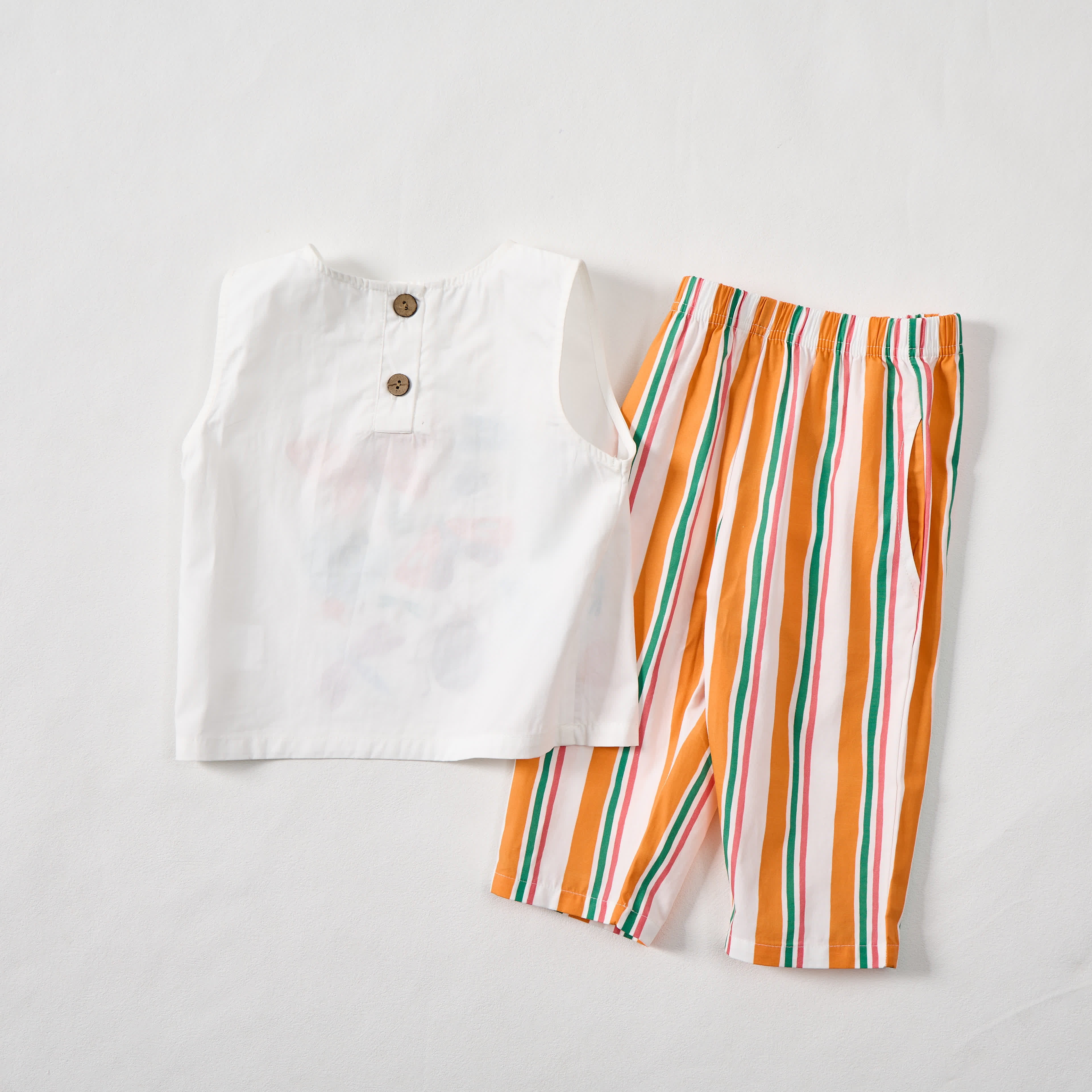 Baby Toddler Insect Print 2-piece Sleeveless Striped Set - image 2