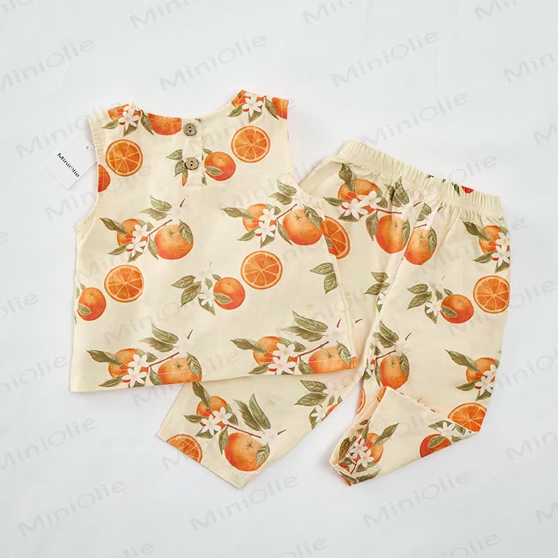 Baby Toddler Orange Sleeveless 2-piece Set - image 2