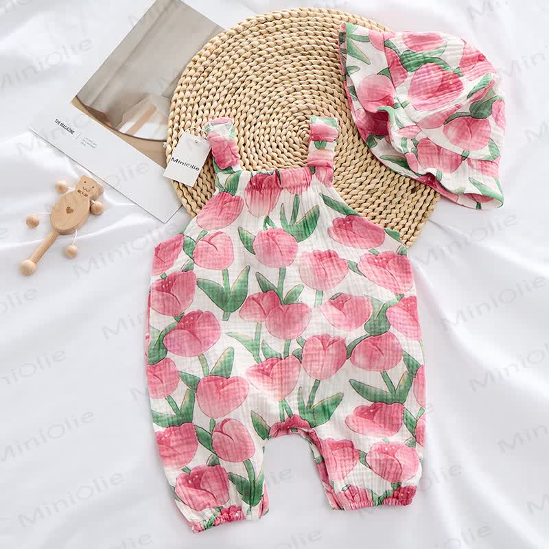 Baby White Tulip Romper with Hat - image 2