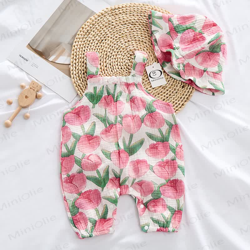 Baby White Tulip Romper with Hat - White - 18-24M - image 1