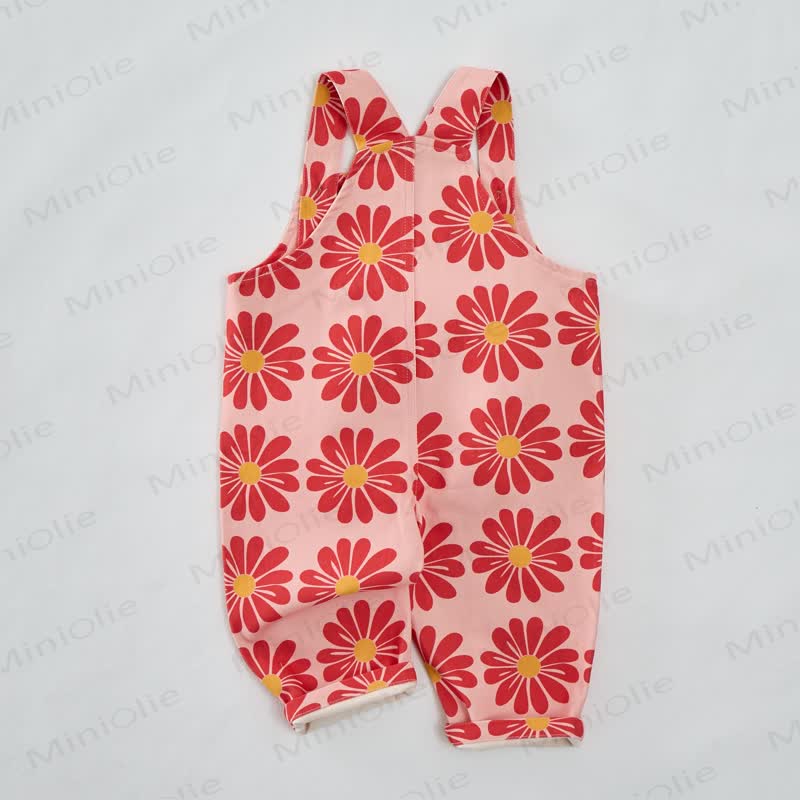 Baby Toddler Flower Pink Overalls - image 2