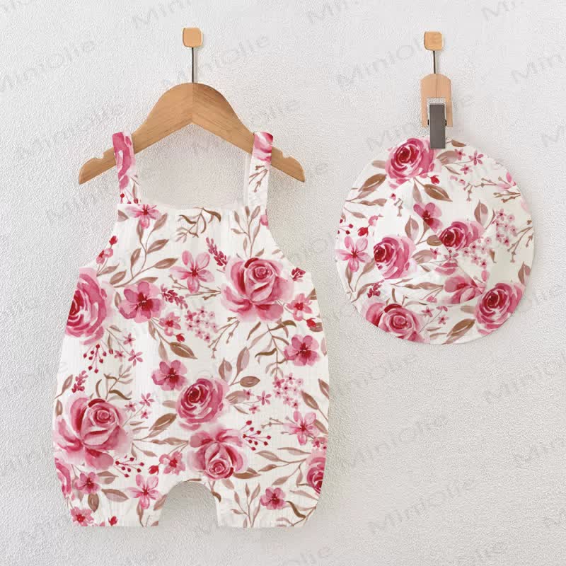 Baby White Rose Romper with Hat - White - 18-24M - image 1