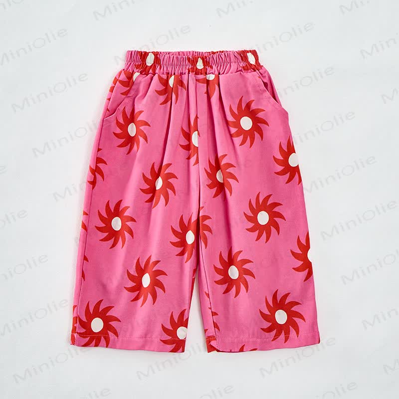 Baby Red Floral Print Pants - image 2