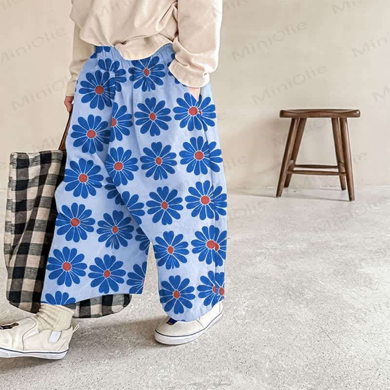Baby Flower Blue Pants - Blue - 2-3T - image 1
