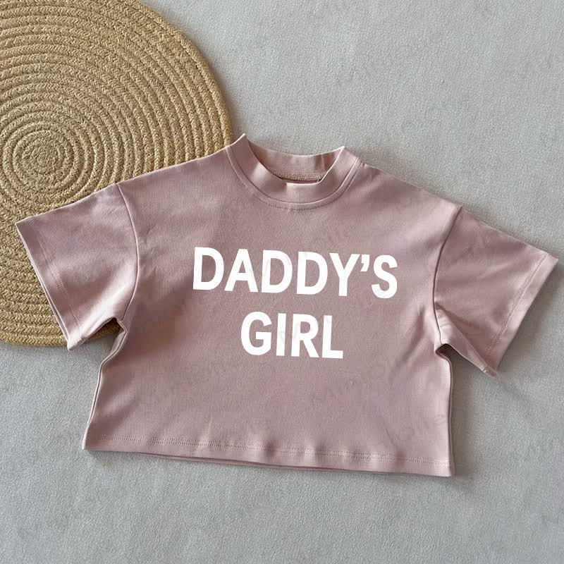 DADDY'S GIRL Baby Slogan Summer Casual T-Shirt - Coral Pink - 2-3T - image 2