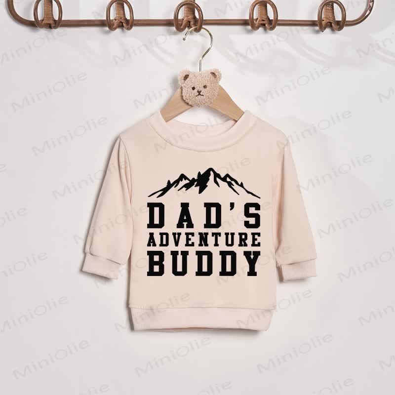ADVENTURE DAD/DAD'S ADVENTURE BUDDY Beige Slogan Family Sweatshirt - Beige - Baby Sweatshirt: 2-3T - image 2