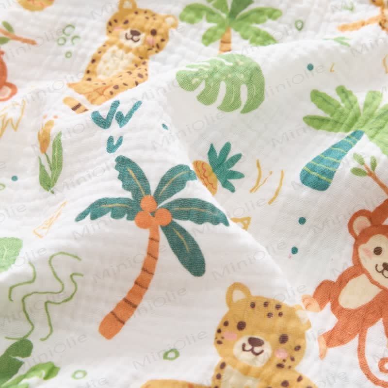 Baby White Tropical Animals Romper with Hat - image 4