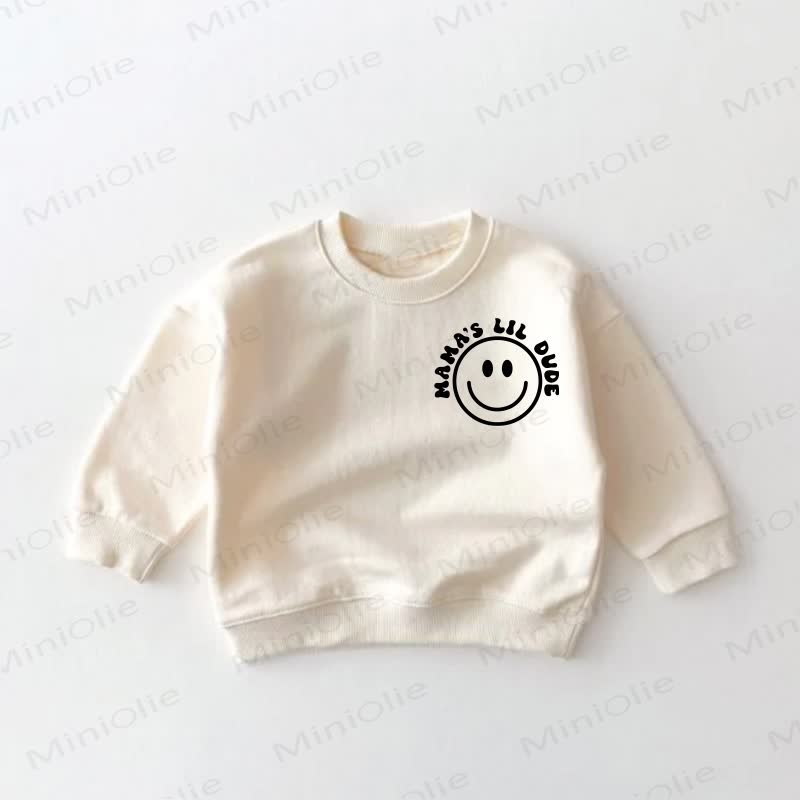 MAMA'S LIL DUDE Baby Toddler Smiling Face Sweatshirt - image 2