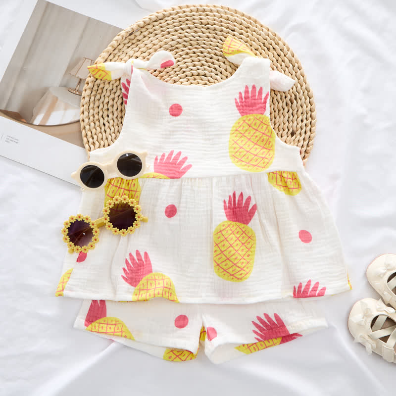 Baby Girl Pineapple Suspenders 2-piece Set - image 2