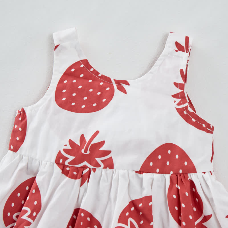 Baby Girl Strawberry Bow Dress with Hat - image 6