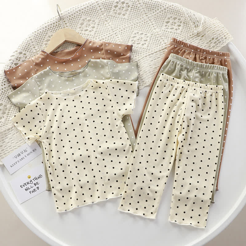 Toddler Girl Dot/Stripe Top and Pants 2-piece Set - image 1