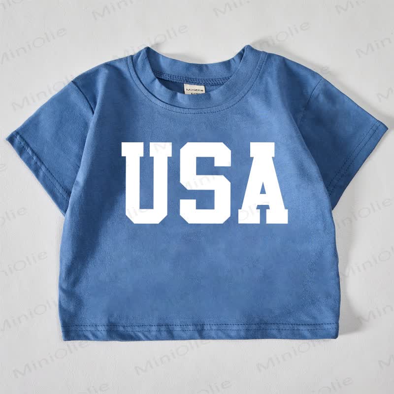 US Baby Slogan Blue T-shirt - Blue - 18-24M - image 1