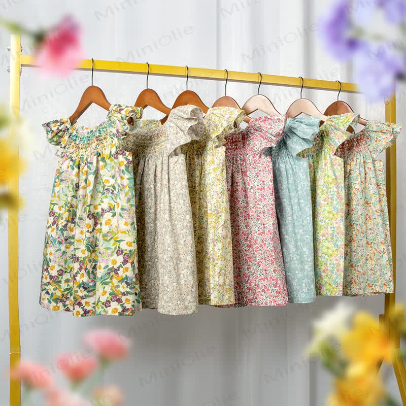 Toddler Baby Girl Floral Flutter-Sleeve Dress - image 1