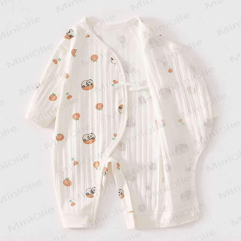 Baby Pink Tomato Print Wrap Romper - image 2