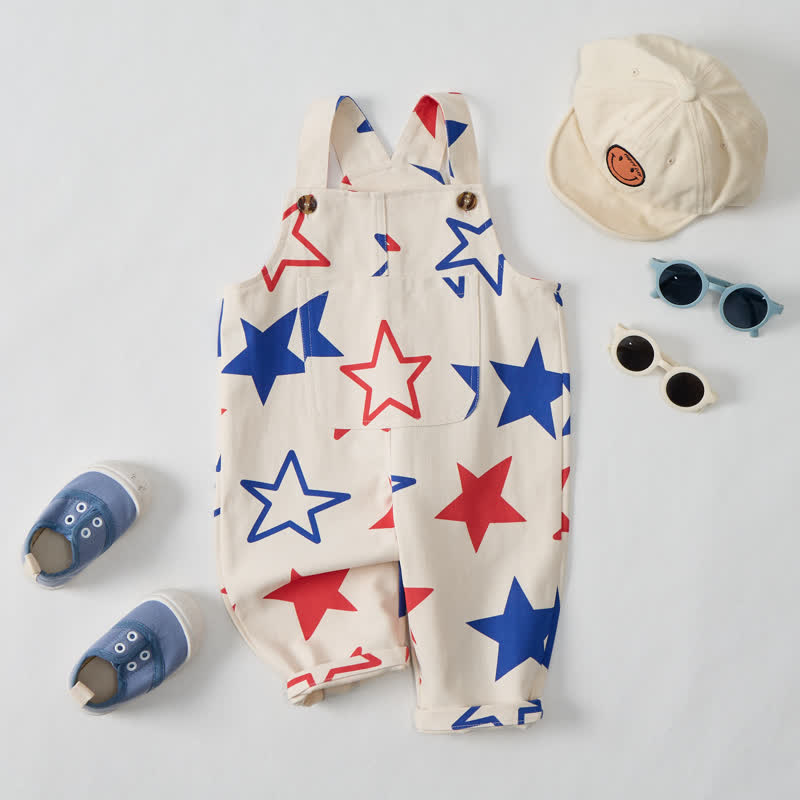 Baby Toddler Beige Star Overalls  - image 2