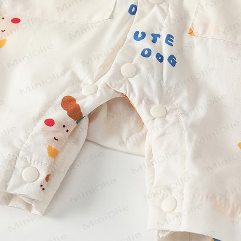 Baby Boys Tie Collar Dog Printed Romper - image 7