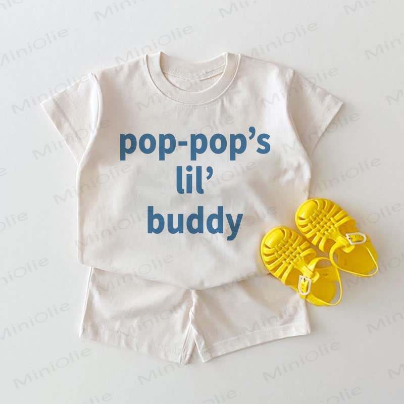 POP-POP'S LIL' BUDDY Baby White Tee and Shorts 2-piece Set - White - 2-3T - image 1