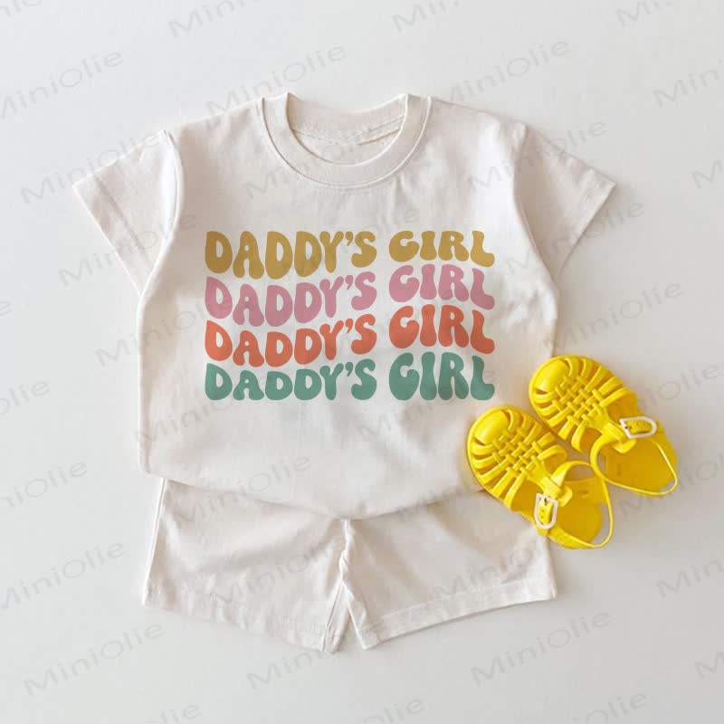 DADDY'S GIRL Baby Tee and Shorts 2-piece Set - White - 2-3T - image 1