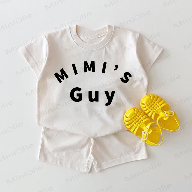 MIMI'S GUY Baby White Tee and Shorts 2-piece Set - White - 2-3T - image 1