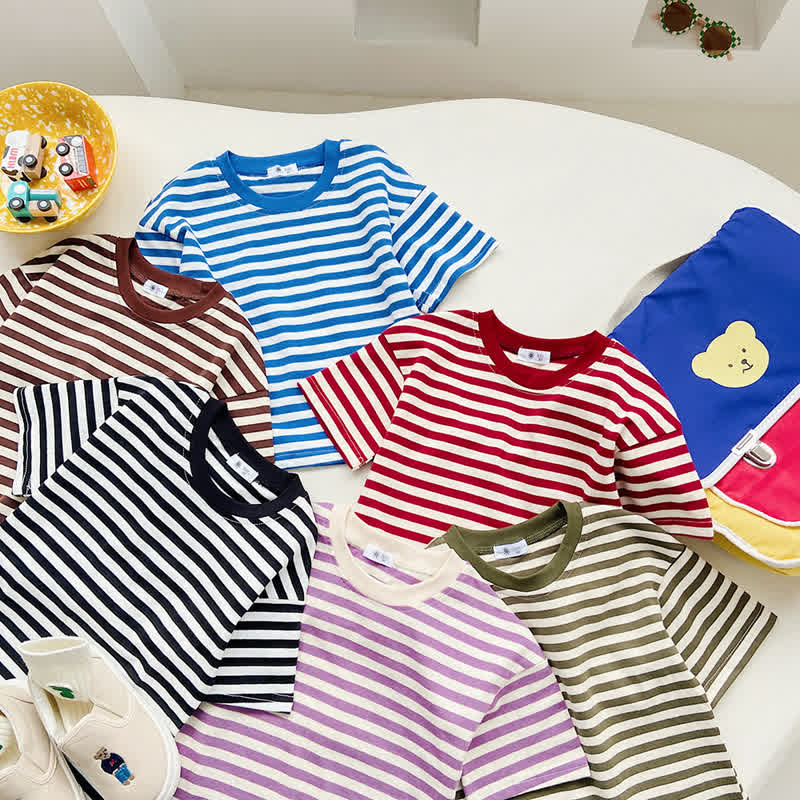 Toddler Striped Crew Neck Summer T-Shirt - image 8