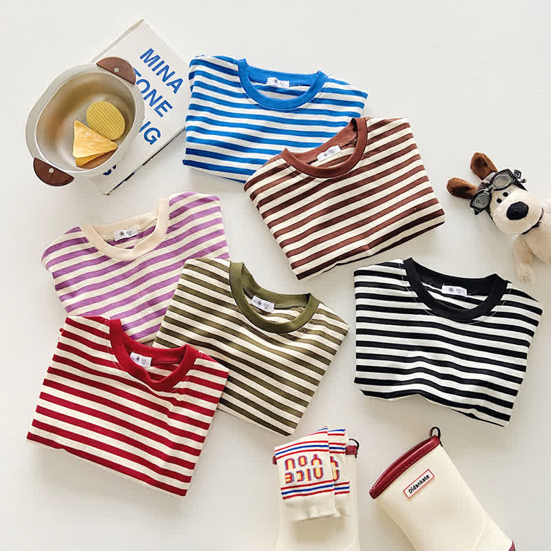Toddler Striped Crew Neck Summer T-Shirt - image 10