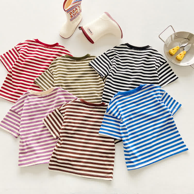 Toddler Striped Crew Neck Summer T-Shirt - image 9