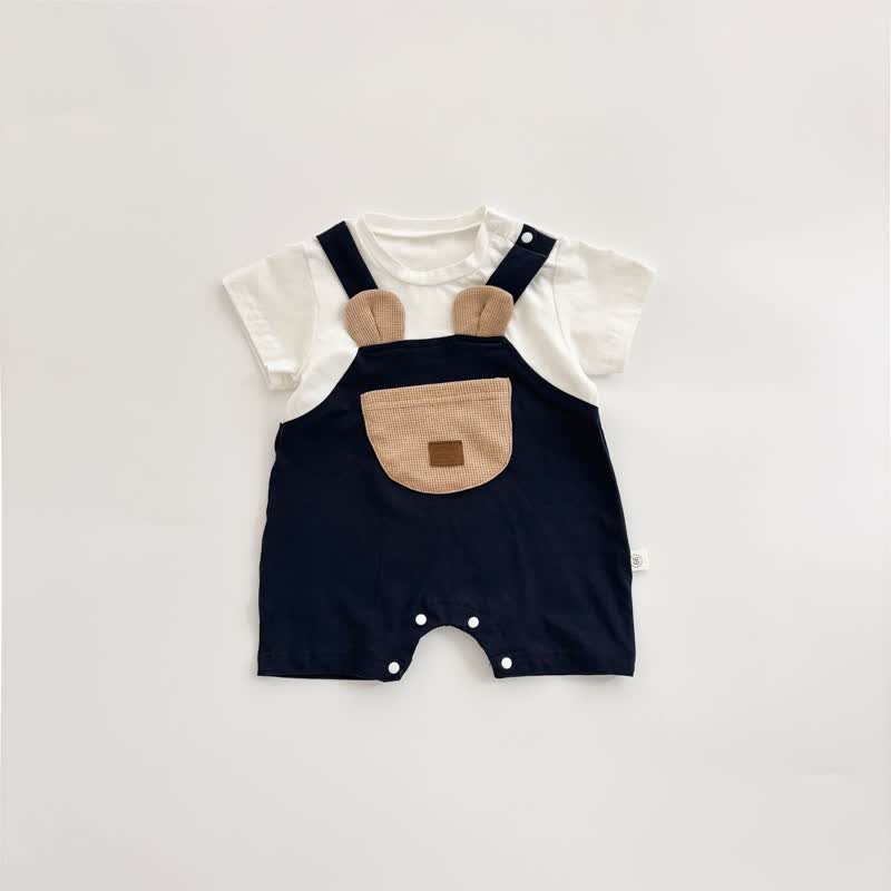 Baby Boys Bear Pocket Romper - White - 18-24M - image 2