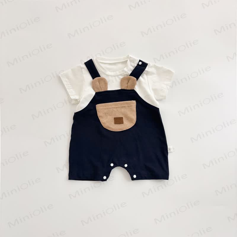 Baby Boys Bear Pocket Romper - White - 18-24M - image 2
