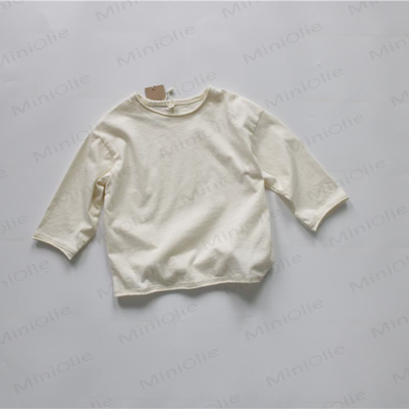 Toddler Baby Solid Color Crew Neck Long Sleeve Tee - Beige - 6-7T - image 2