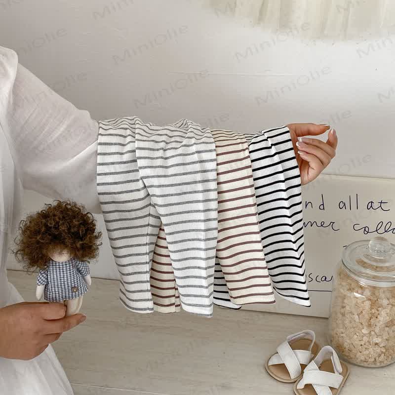 Baby Girls Ribbed Stripe Leggings - image 1