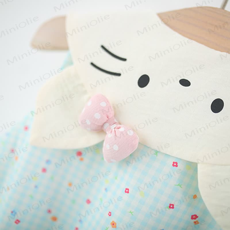 Baby Girl Cat Blue Plaid Floral Sleeveless Dress - image 6