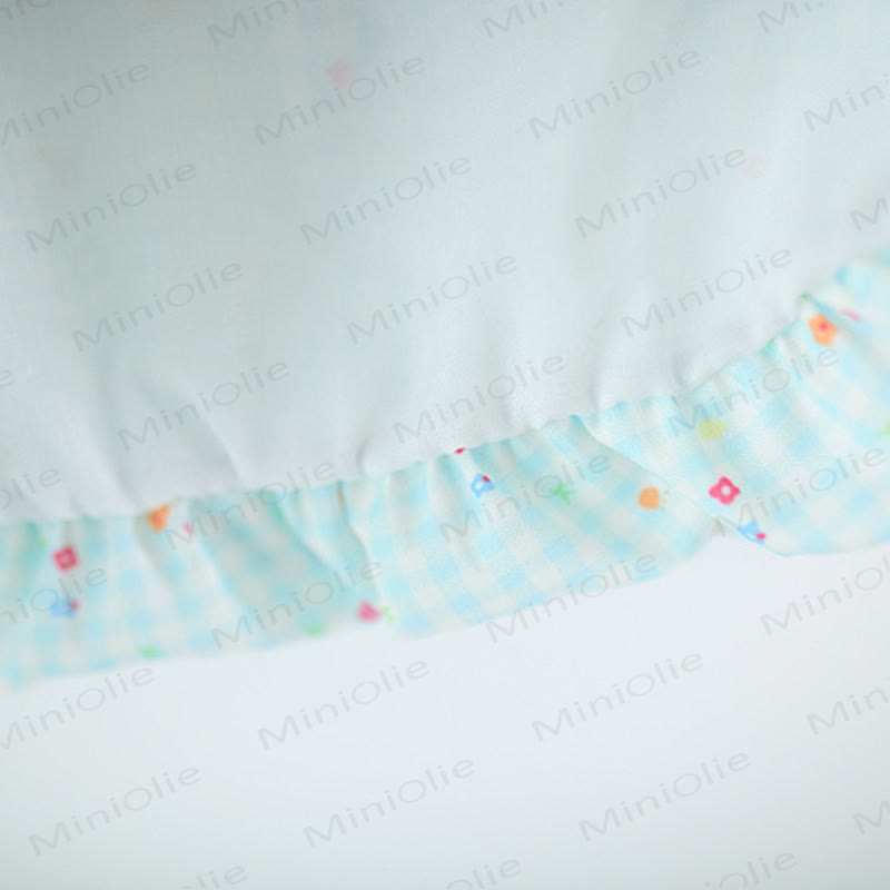 Baby Girl Cat Blue Plaid Floral Sleeveless Dress - image 7