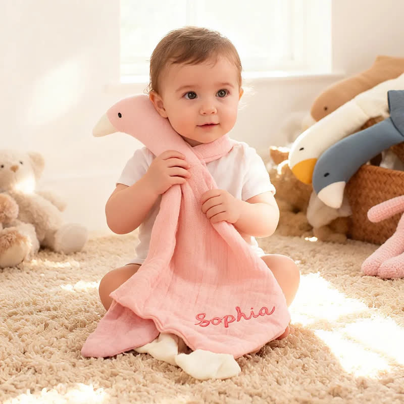 Personalized Baby Name Goose Security Blanket - image 1