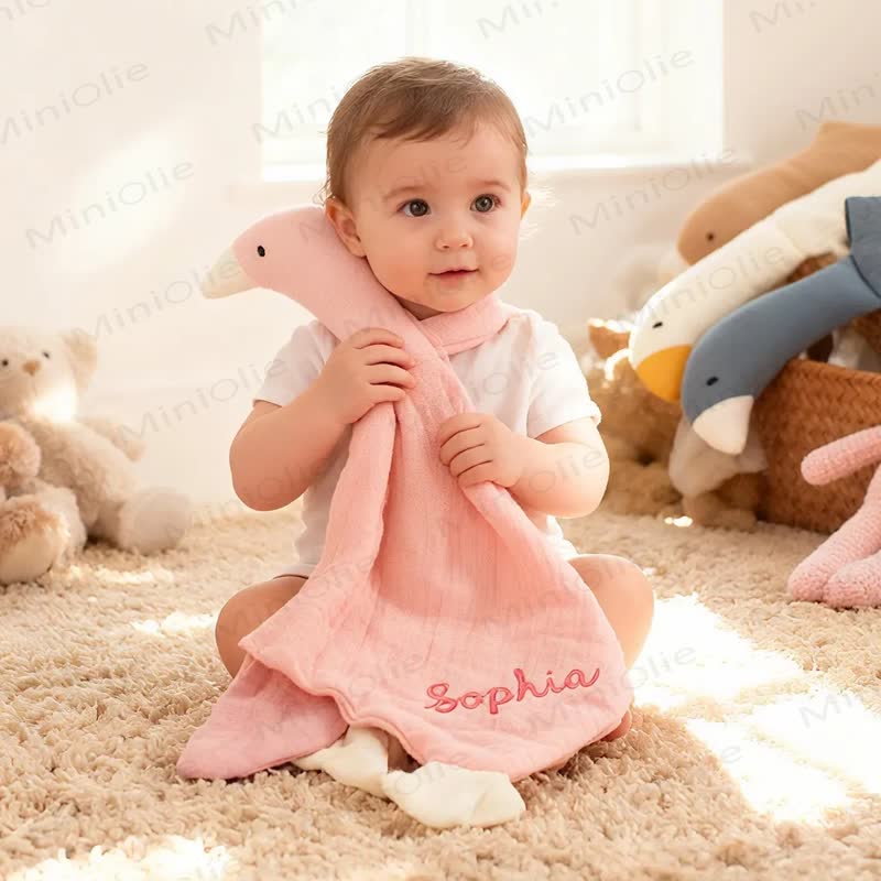 Personalized Baby Name Goose Security Blanket - image 1