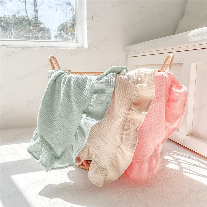 Personalized Baby Name Ruffled Swaddle Blanket - image 1