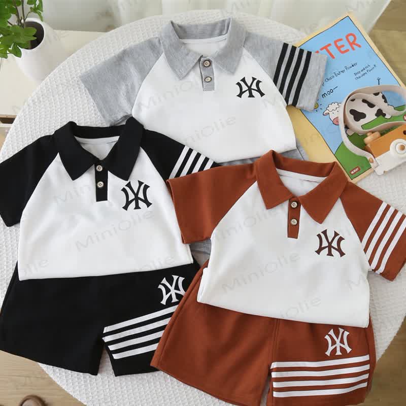 Toddler Boys Colorblock Polo Shirt and Shorts 2-Piece Set - image 1
