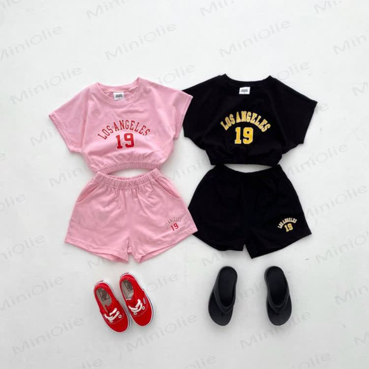 LOS ANGELES 19 Baby Toddler Girl Short-Sleeve Set - image 1