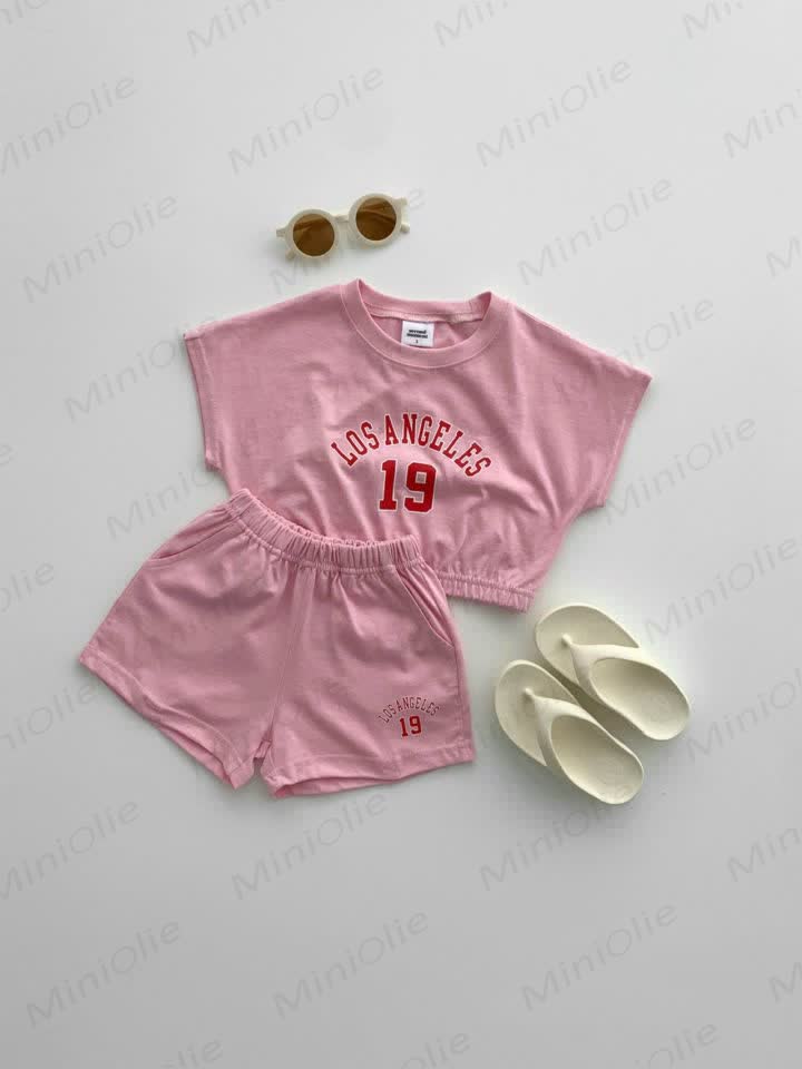 LOS ANGELES 19 Baby Toddler Girl Short-Sleeve Set - Pink - 6-7T - image 2