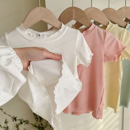 Toddler Girl Solid Color Ribbed T-Shirt - image 13