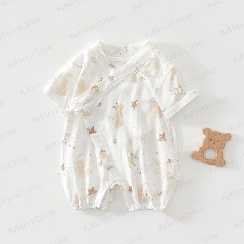 Baby White Animals Print Romper - White Bear - 18-24M - image 2