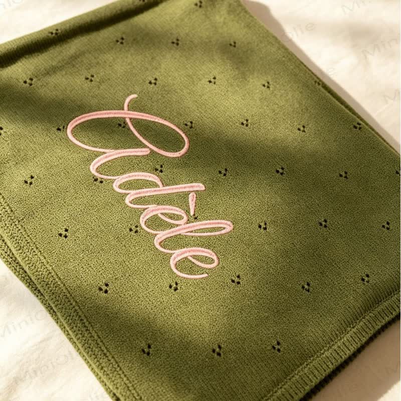 Personalized Baby Name Floral Hollow Blanket - image 2