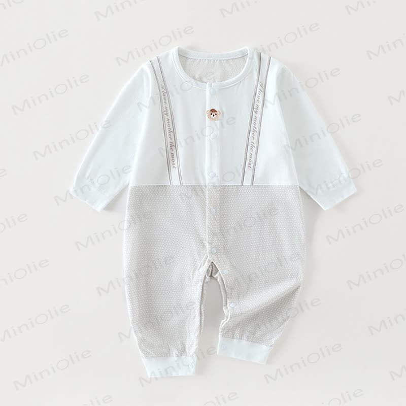 Baby White/Blue Bear Soft Romper - Blue - 1-2T - image 2